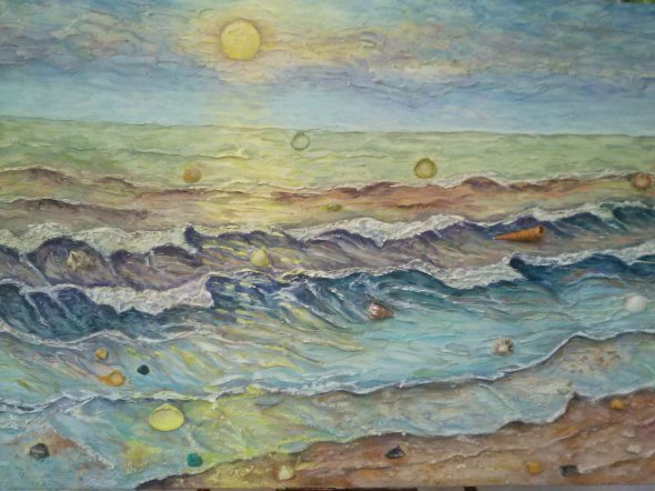 2015 Mar agitada al amanecer (2015) 92x66cm