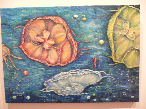 Tres medusas en el mediterraneo(2014)65x46cm