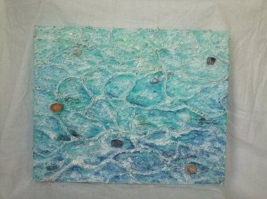 2016 Orilla del mar -agua cristalina 41x33cm