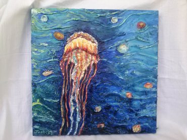 2016 una medusa solitaria 30x30cm