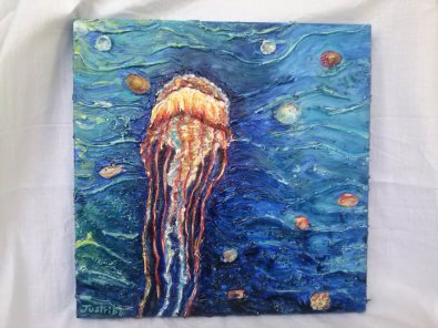 2016 una medusa solitaria 30x30cm